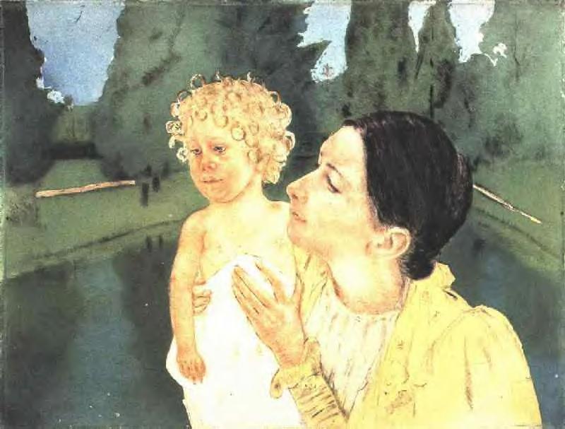 By the Pond - Mary Cassatt Painting on Canvas